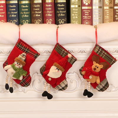 标题优化:圣诞节礼物礼品长腿小袜子圣诞树店铺橱窗场景布置装饰品儿童玩具