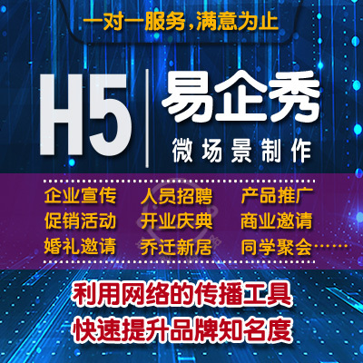 标题优化:H5易企秀微场景制作邀请函订货会请柬招聘盛大开业广告促销招商