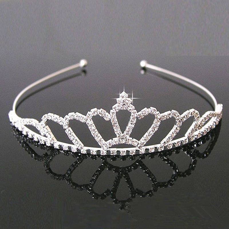 新款兒童皇冠發箍公主頭飾小女孩發飾品女童花童閃亮水鑽王冠