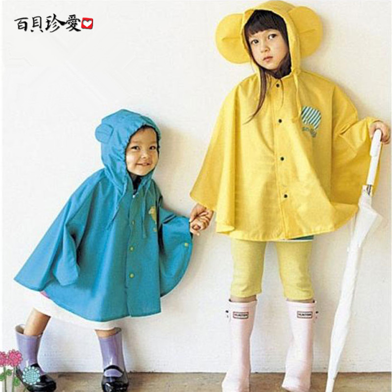 韓版Smally兒童雨衣雨披男女童韓國可愛學生輕薄款自行車鬥篷雨衣