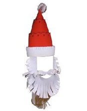3D纸模型亲子益智手工diy圣诞节礼物装饰道具 圣诞老人的帽子胡须