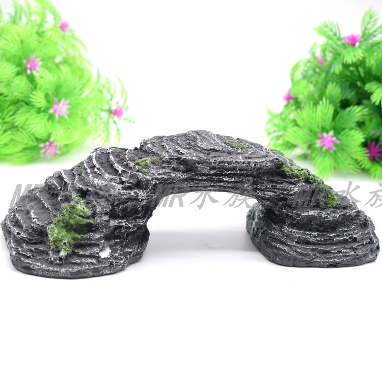 Fish Tank Scenery Decoration Resin Crafts Simulation Ancient Bridge Small and Medium Bridge Stone Bridge Turtle Climbing Drying Platform Landscape Bridge