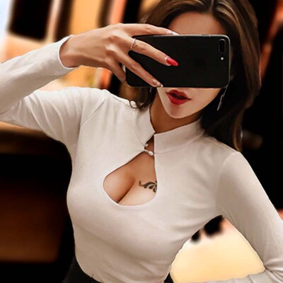 秋冬装镂空低胸打底衫长袖T恤女装性感漏胸上衣露胸紧身体恤-淘宝网 秋冬装镂空低胸打底衫长袖T恤女装性感漏胸上衣露胸紧身体恤-淘宝网