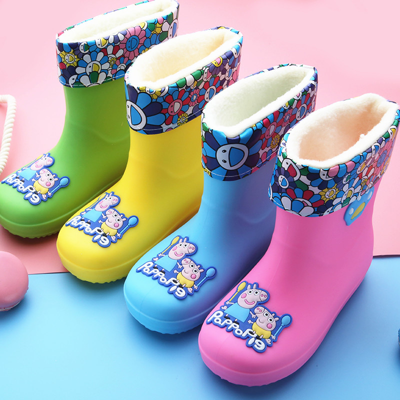 兒童雨鞋女防滑四季日本雨靴加絨寶寶1-3歲小孩水鞋男童學生膠鞋