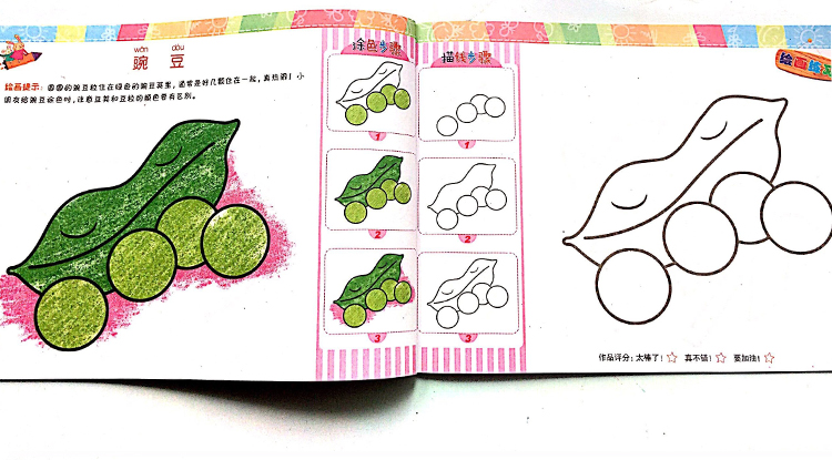 幼兒園塗鴉塗色兒童塗色本姑娘女童學畫禮物圖畫筆畫植物基礎圖書