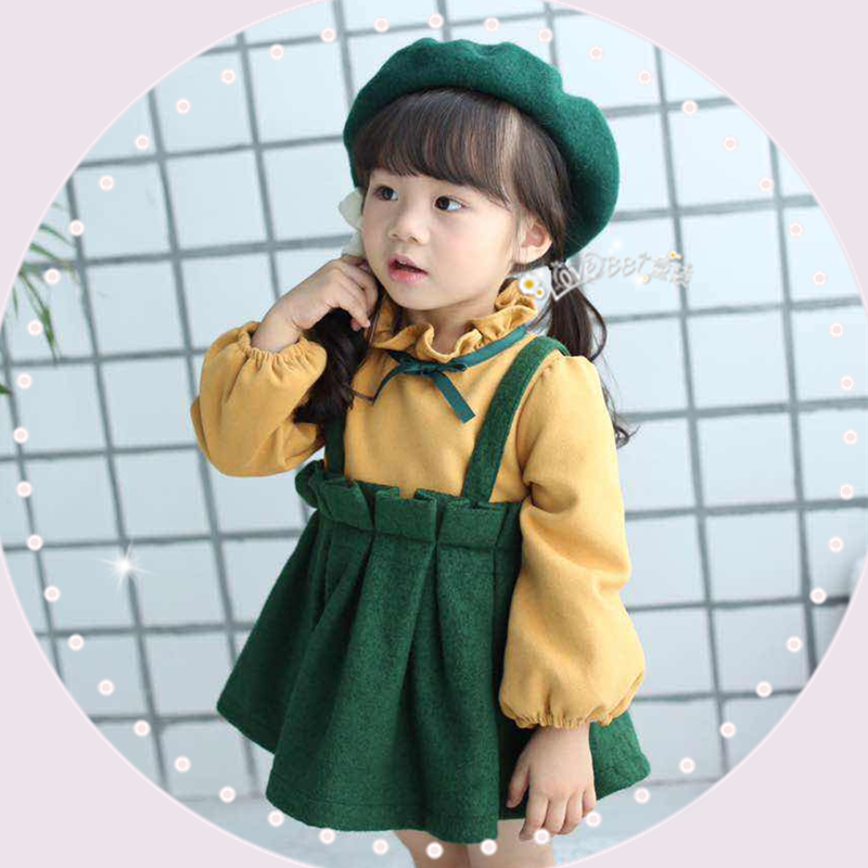 童裝鼕裝女童加絨連衣裙1-4歲女寶寶秋鼕款公主裙假兩件加厚裙子2