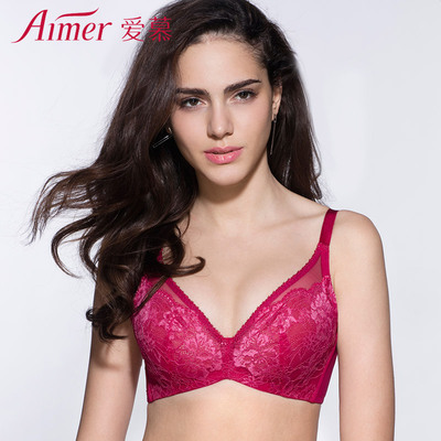 爱慕4/4性感蕾丝薄杯V型调整文胸全罩杯大胸美背内衣女AM130471-淘宝网
