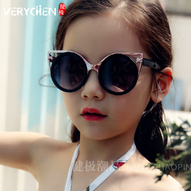 韓國兒童眼鏡卡通貓耳朵太陽鏡男女童墨鏡寶寶太陽眼鏡兒童遮陽鏡