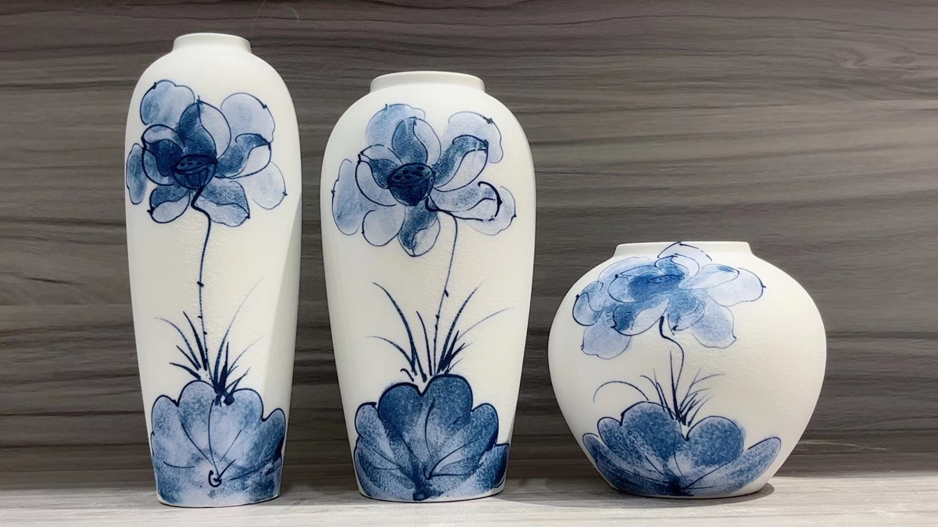 new jingdezhen hand-painted matte mini flower vase heavy industry craft b & b tea table countertop flower arrangement flower ware