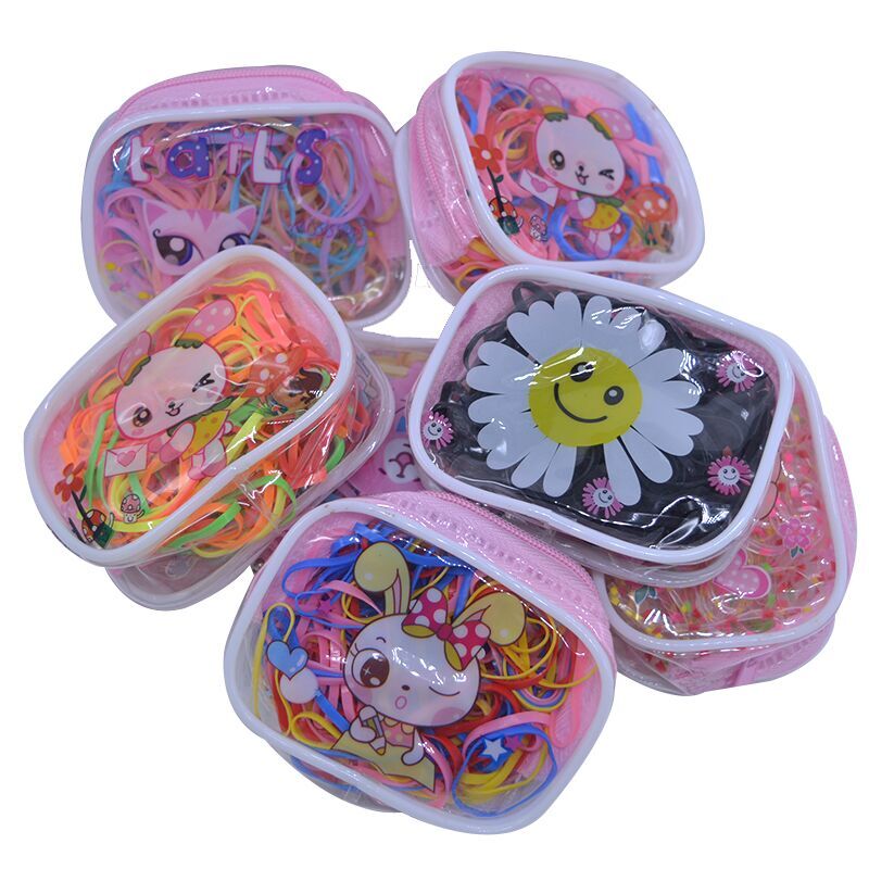 Children's Coin Purse Rubber Band Hair Band Children's Hair Rope Baby Rubber Band Color Black Rubber Band Packing Bag