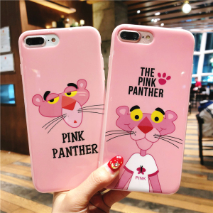 粉红豹苹果6手机壳新款X硅胶可爱iphone7卡通8潮牌plus全包6s女款