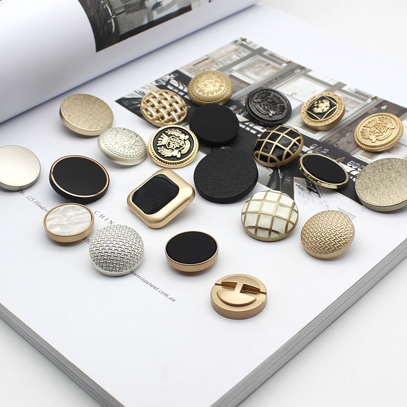 Metal Button Anna's Same Style Square Coat Clip Feel Black Black Dark Eye Coat Sweater Hand Sewing Button