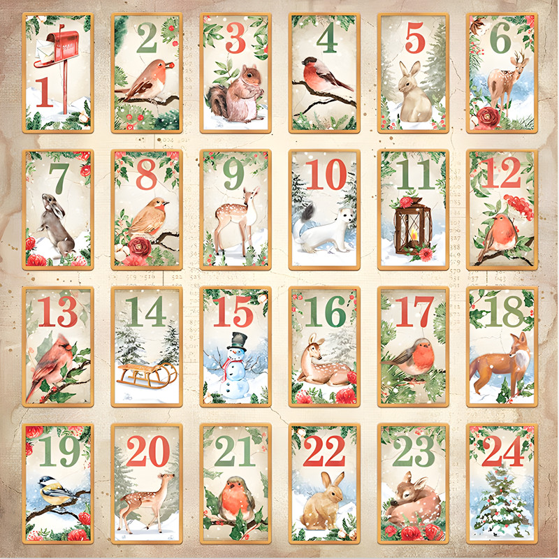 Junkjournal Vintage Journal Stickers Decoration Hand Ledger Sticker Romantic Christmas