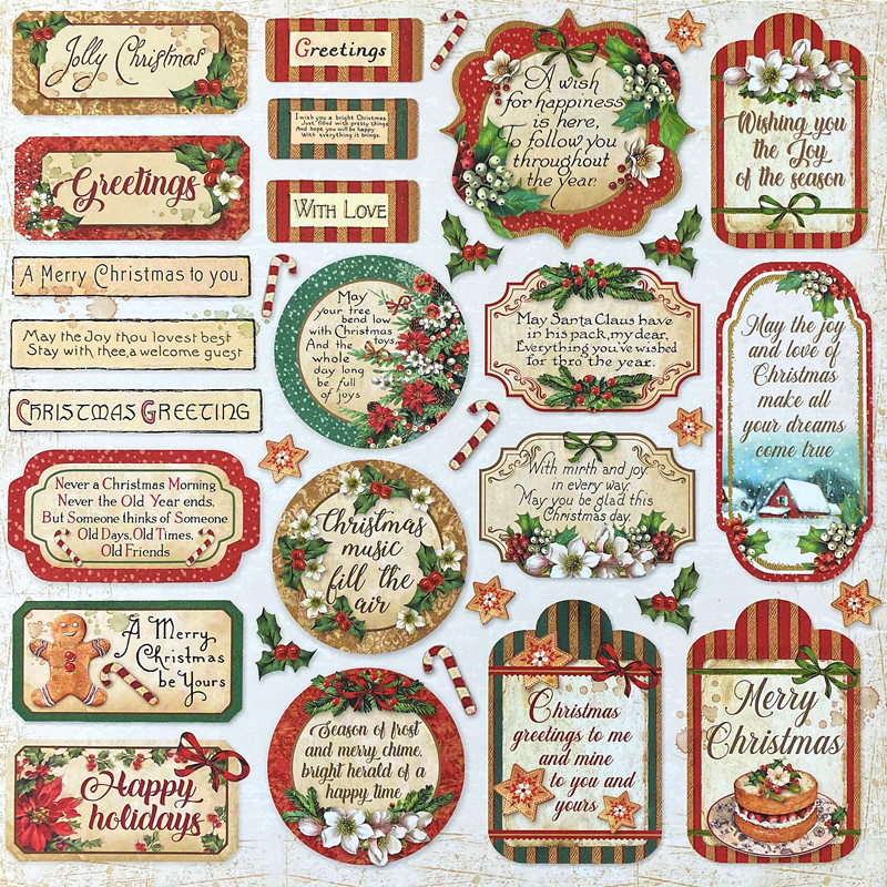 Junkjournal Santa Claus Journal Stickers Decoration Vintage Journal Sticker Material Christmas 1