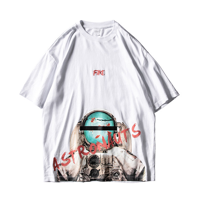 VII universe put the end of summer the trend of the original astronauts printing OVERSIZE loose round neck short-sleeved T-shirt men VII universe put the end of summer the trend of the original astronauts printing OVERSIZE loose round neck short-sleeved T-shirt men