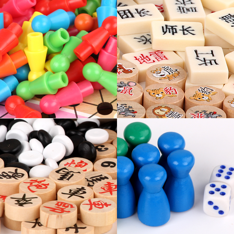 Young Children's Wooden Toys Multi-function Games Chess 6 In 1 Chess Early Learning Educational Toys