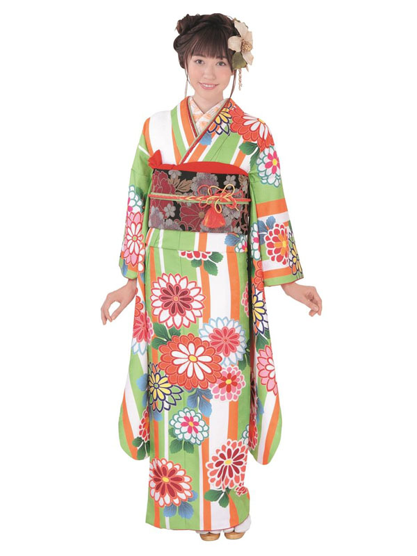 Japanese formal kimono ladies Kyoto vibrating sleeve bronzing cosplay photography studio props