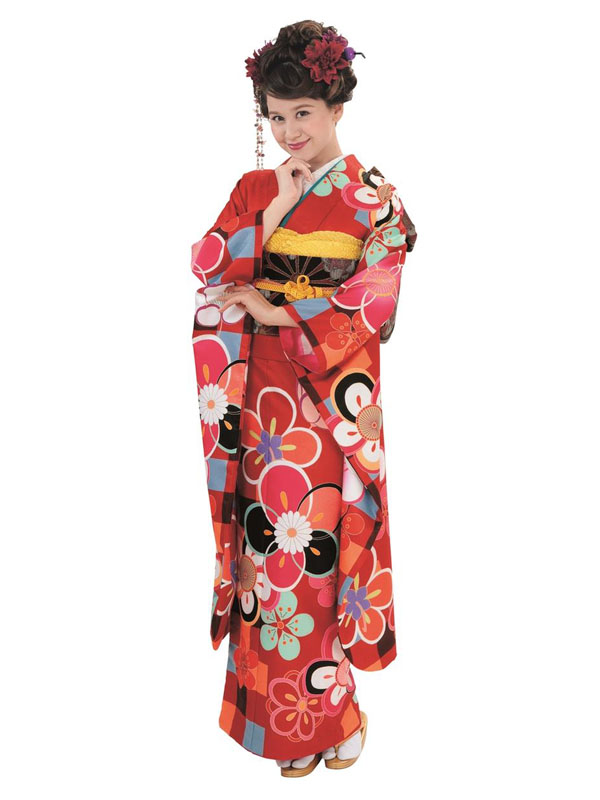Japanese formal kimono ladies Kyoto vibrating sleeve bronzing cosplay photography studio props