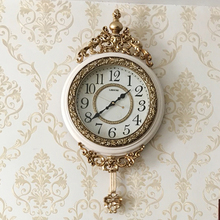 Европейские идиллические настенные часы гостиная беззвучные часы смола ретро - часы дом декоративные часы гостиная спальня