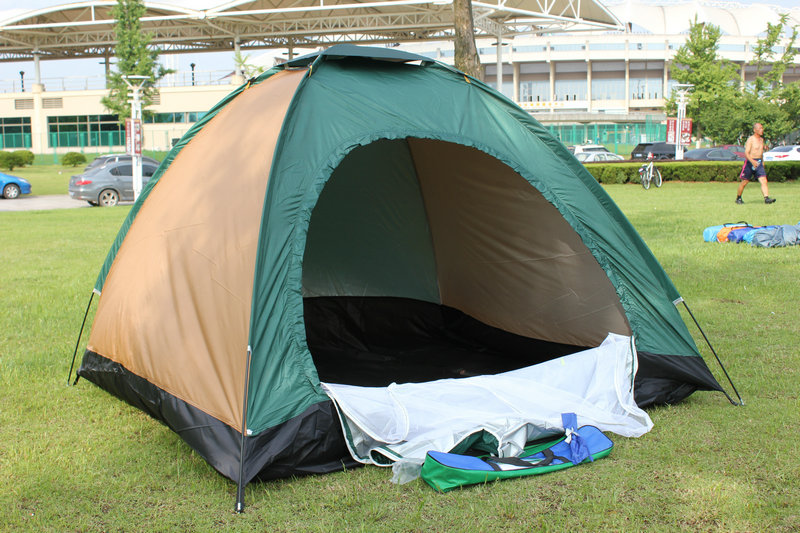 户外野营4人帐篷 四人单层宿营帐/防风防雨防蚊防紫外线帐篷批发