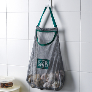 厨房果蔬收纳网袋壁挂式家用储物袋便携手提镂空透气大姜蒜头挂袋