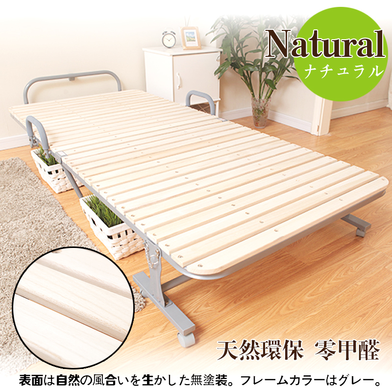 japanese solid wood folding bed single bed office siesta bed hard board bed plus bed children's sister-in-law escort bed