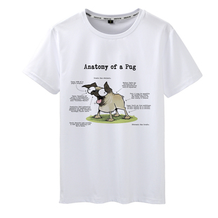 动物解析创意图案 欧美风格 脾气暴躁的猫 八哥 鹦鹉 解剖短袖T恤