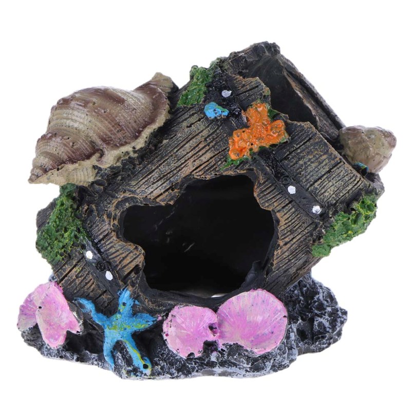 Fish Tank Scenery Decoration Escape Cave Aquarium Decoration Small Fish Hiding House Hollow Simulation Wine Barrel Free Shipping