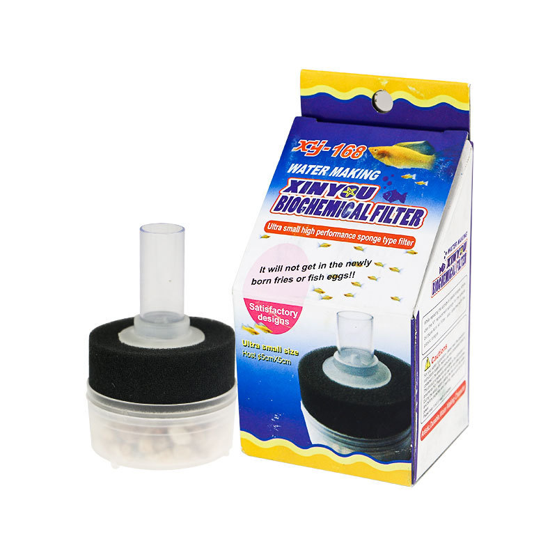 Xinyou XY-168 Mini Biochemical Sponge Pneumatic Fish Tank Filter Containing Medical Stone Mini Water Fairy Small Bottle Applicable