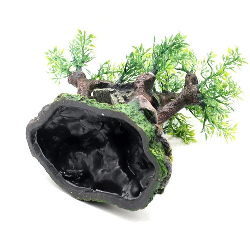 Fish Tank Rockery Landscape Tree House Aquarium Decoration Rockery Stone Package Fake Water Grass Tree House Creative Wooden House Decoration