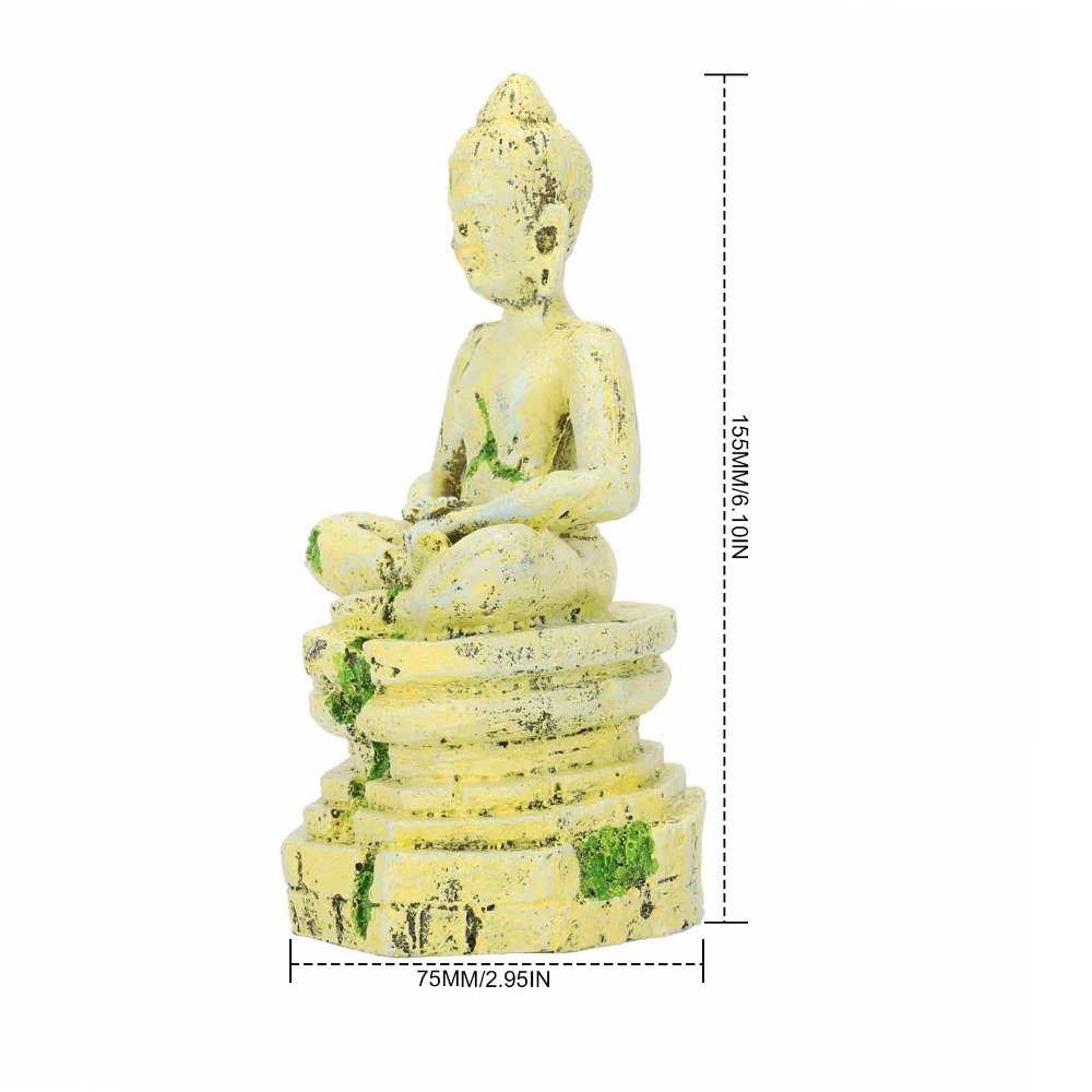 Free Shipping Fish Tank Landscaping Package 304050cm Cylinder Simulation Landscaping Aquarium Decorative Package Buddha Statue
