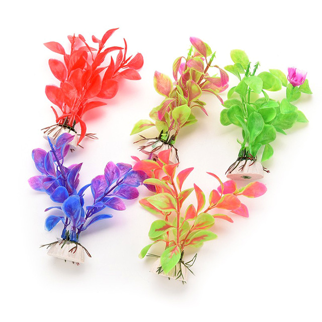 Fish Tank Aquarium Landscape Water Plant Decoration Plastic Water Plant Simulation Water Plant Fake Water Turf Grass Multi-Color Small Flower Free Shipping