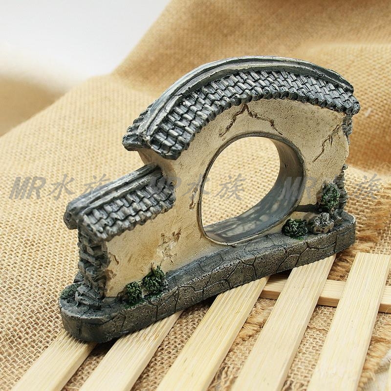 Free Shipping Rockery Fish Tank Landscape Aquarium Decoration Rockery Stone Gate Cave Water Landscape Decoration Height 10cm