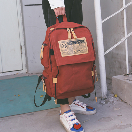 街頭潮流韓版校園新款男生帆布雙肩包女大容量旅行背包學生書包女