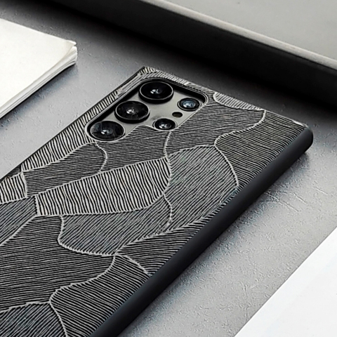 Zen Pattern Genuine Leather Stylish Slim Fit S21, S21 Plus, S21 Ultra, S20, S20 Plus, S20 Ultra, S22, S22 Plus, S22 Ultra