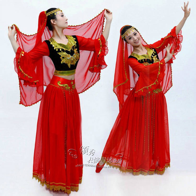 新款特價新疆印度舞蹈演出服裝 民族舞臺表演服 女裝 肚皮舞服飾