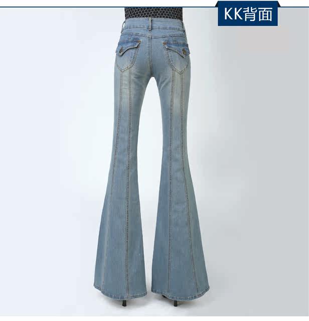 Free Shipping 2023 New Fashion Flare Long pants For Tall Women Spring  Breasted Denim Boot Cut Jeans Plus Size Trousers 25-32