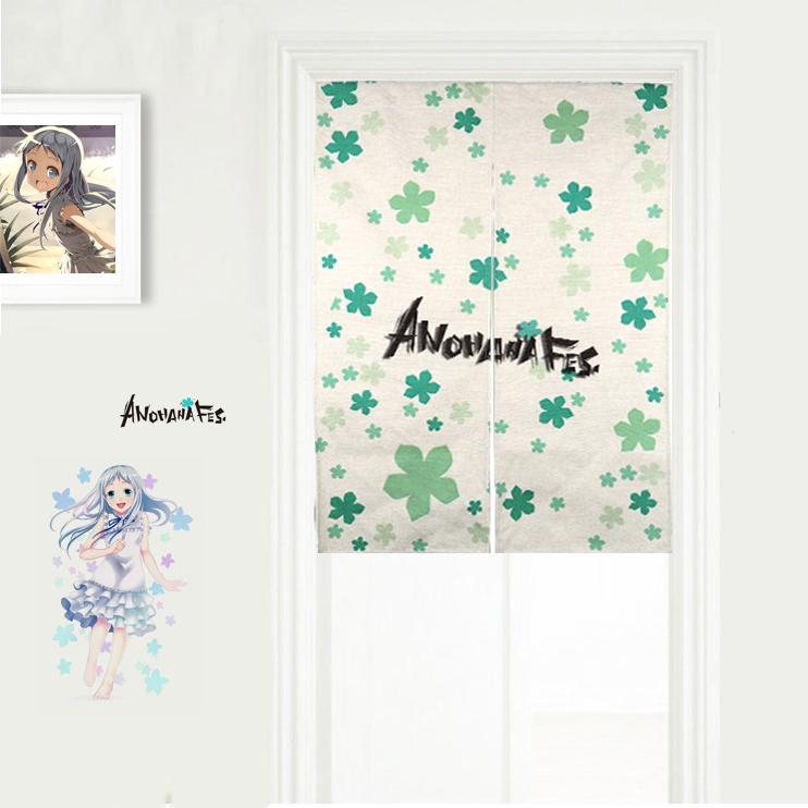 anime never heard of huaming second dimension face code children's bedroom curtain cotton hemp curtain study partition curtain half curtain fabric art