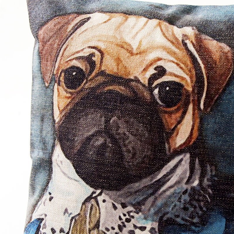 Animal Portrait Still Life Dog Office Pillow Sofa Cushion Pillowcase Artistic Style Personalized Car Original Cotton and Linen Pillow