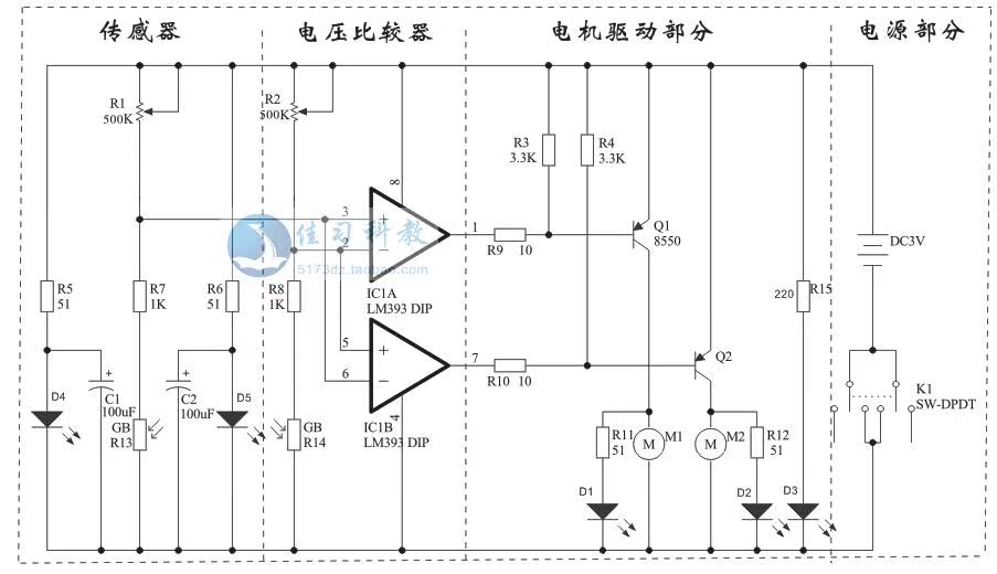 套件 智能循迹小车套件 电子制作diy d2-1巡线小车散件 独家外观设计