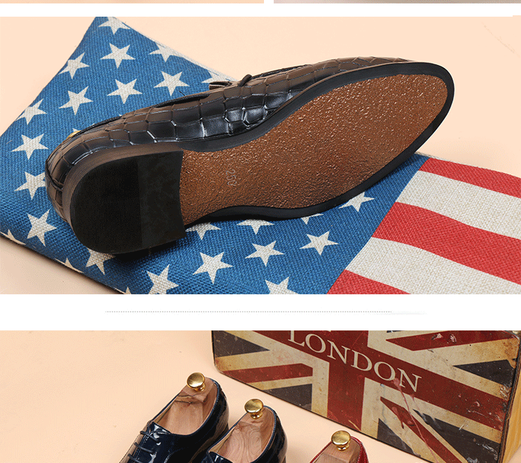 MR.BENYOU2015夏季新款韩国都市男鞋 蛇纹印花款时尚系带尖头皮鞋Q