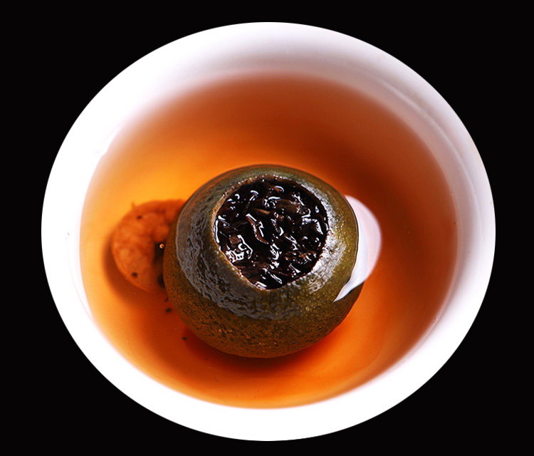 梅江小青柑 梅江柑 景迈熟普茶底 半生晒工艺