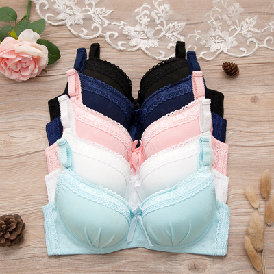 日系可爱少女文胸有钢圈小胸聚拢高中生大学生内衣中模杯胸罩薄款-淘宝网