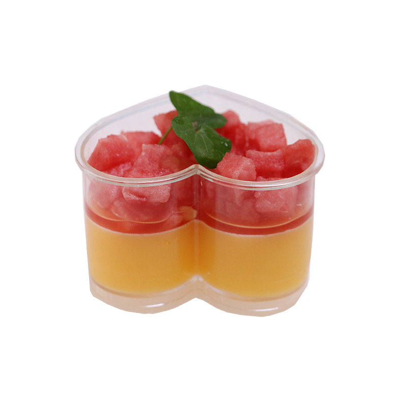 Heart-Shaped Pudding Cup Mousse Cup Jelly Cup Tiramisu Cup Mousse Desser Cup Cup with Lid Disposable Transparent Plastic