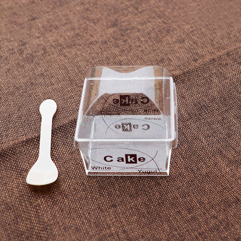 Square Mousse Cup Cup Mousse Desser Cup Cake Cup Pastry Cup Tiramisu Pudding Cup with Cover with Spoon 50 Sets