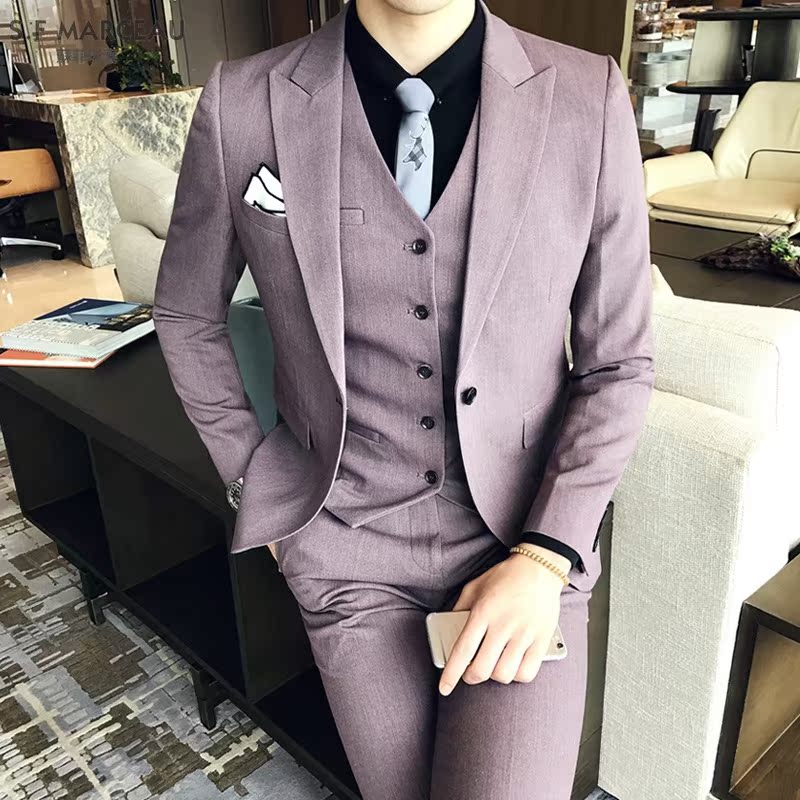 costume d'homme costume trois-pièces version coréenne de slim fit costume de costume d'homme tendances casual style britannique marié robe de mariée costume d'homme costume trois-pièces version coréenne de slim fit costume de costume d'homme tendances casual style britannique marié robe de mariée