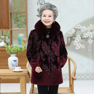 2019冬季新款外套奶奶女装修身保暖上衣羊剪绒上衣