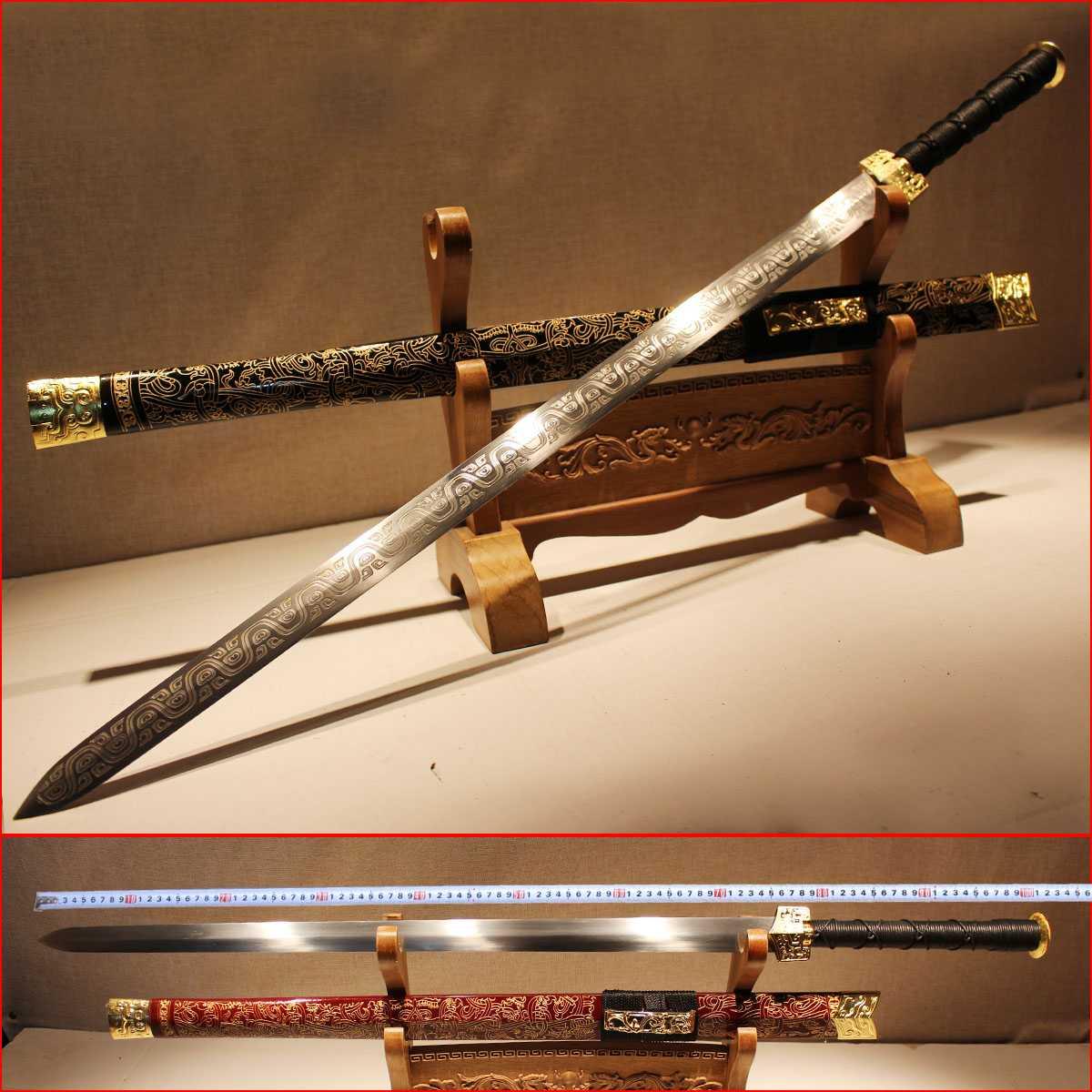 integrated steel sword tang dao longquan long TangJian Town curtilage sword pattern steel han jian long knife sword is not edged usually