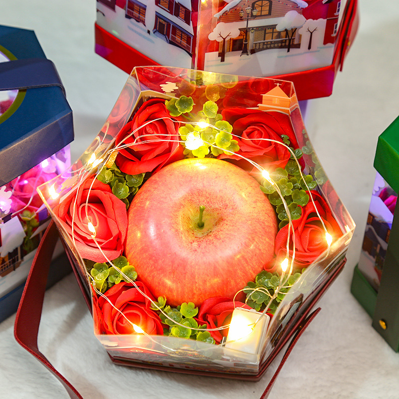 2022 New Christmas Packaging Portable Apple Box Christmas Eve Gift Box Surprise Gift Christmas Eve Fruit Gift Box in Stock