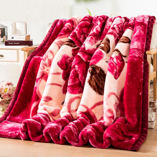 秋冬拉舍尔毛毯被子床单加厚双层珊瑚绒毯单人学生宿舍冬季盖毯